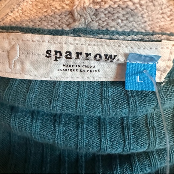 Sparrow by Anthropologie size L teal, grey and black hi low sweater - Picture 9 of 11
